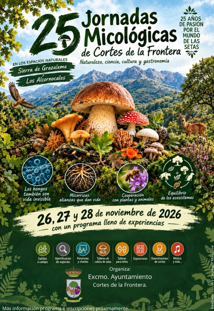 Poster for 25 Jornadas Micológicas