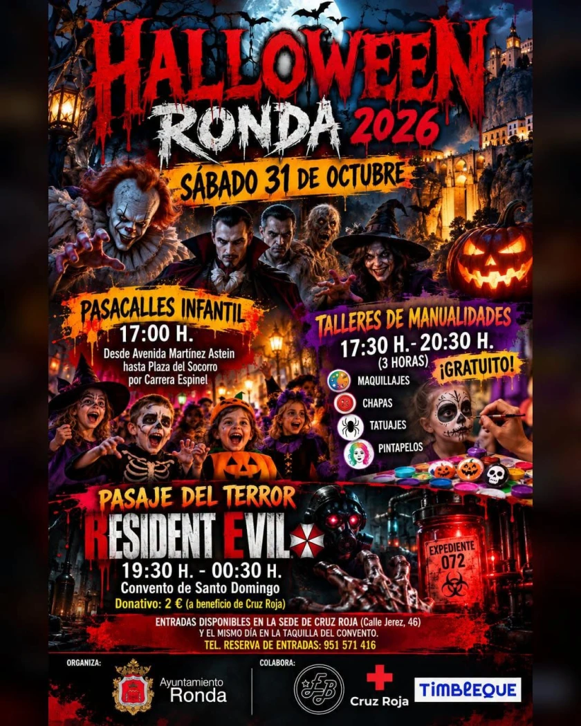 Cartel de Actividades de Halloween en Ronda